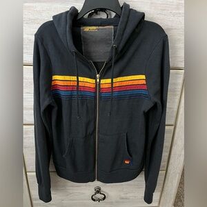 Aviator Nation 5 Stripe Hoodie navy size small. Style #128549.